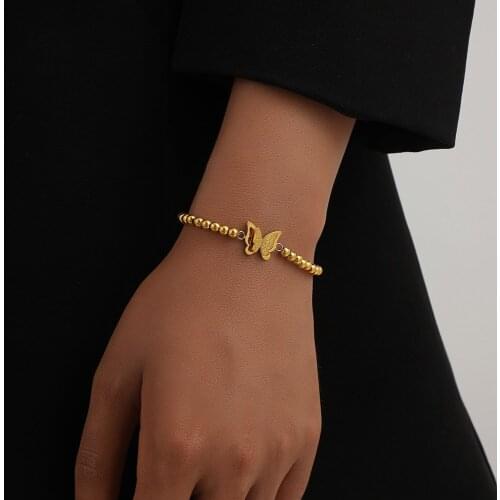 Vintage Butterfly Necklace For Women Gold Stainless Steel Bracelet titanium steel Aesthetic Charms Choker Women jewelry Gift