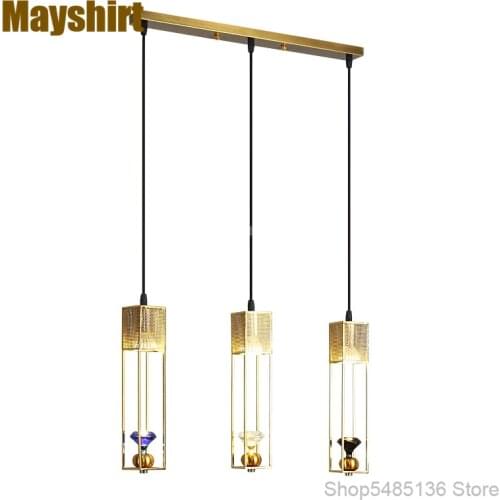 Gold Crystal Kitchen Island Modern Chandelier Bar Dining Room Light Fixture Nordic Living Room Decoration Bedroom Bedside Lamp