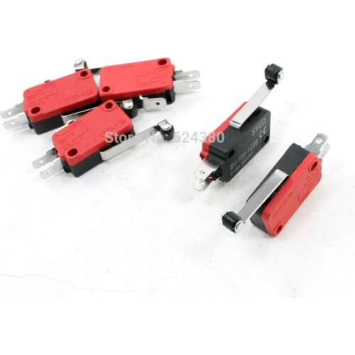 1 Pack ( 5 Pcs / Lots ) x SV-166-1C25 AC 250V 16A Long Hinge Roller Lever Arm Momentary Micro Switch Microswitch SPDT 1 NO 1 NC