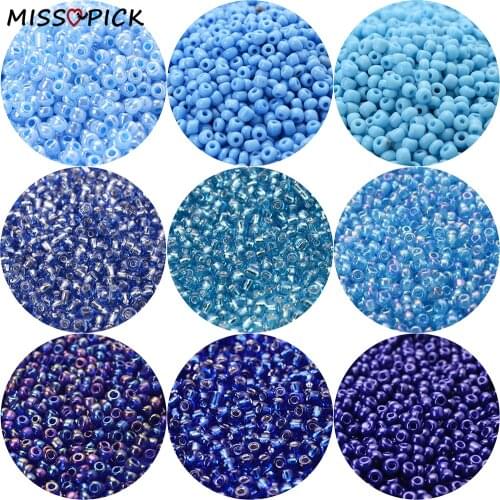 300/600/1500pcs 3mm Mix Blue Charm Czech Glass Seed Beads DIY Bracelet Necklace For Jewelry Making Handmade DIY Accessories