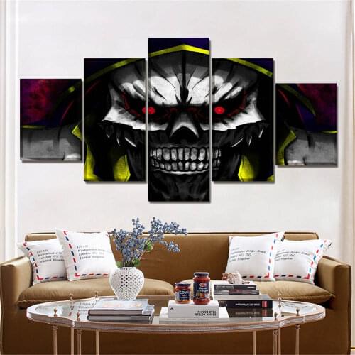 5 Piece Canvas Wall Art Prints Anime Figure Posters Skeleton King Modular Pictures Modern Home Decor Living Room Decoration