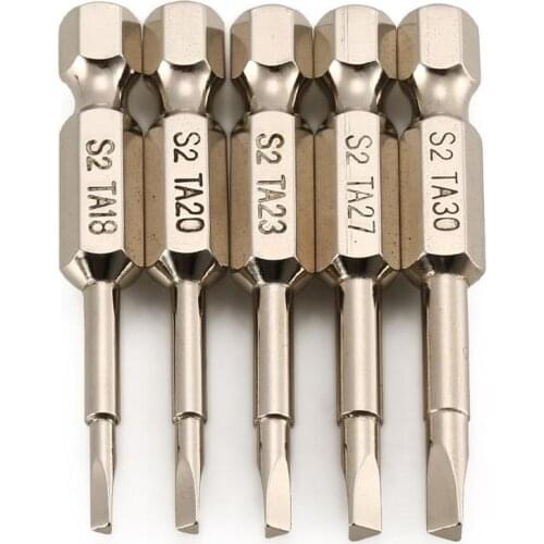 5 PCS S2 Steel Magnetic Triangle Head Screwdriver Bits 50mm 1/4 Hex Shank Nozzle Pneumatic Screwdriver Electric Head