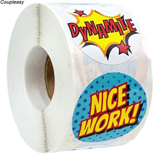 500Pcs 1 inch Round Reward Paper Stickers Kids Encouragement Sticker Motivational Stickers for Students Teachers School Supplies