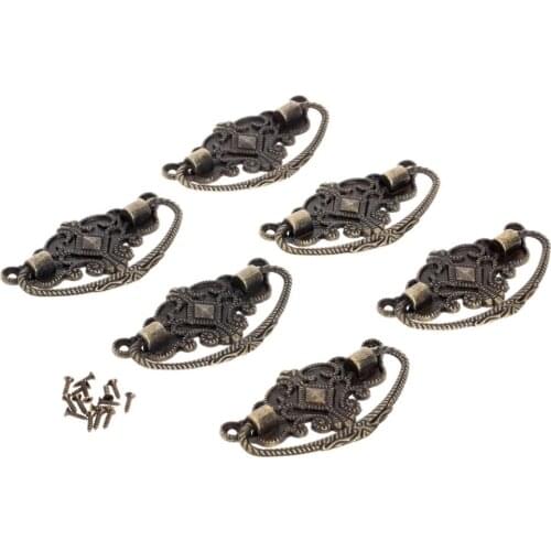 6Pcs Vintage Cabinet Knobs and Handles Antique Furniture Handle Door Pull Handle Cupboard Handles Pull Knobs Furniture Fittings