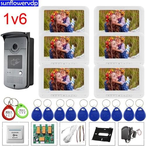 7inch Intercom Handset for an Apartment Rfid Cards Unlock Camera Door Phone Intercom Doorbell With Camera Security Home Intercom