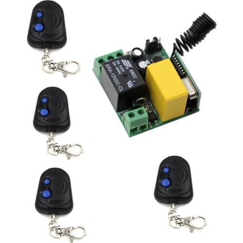 AC220V 1 CH Mini Wireless Remote Control Switch 10A Relay Small Receiver Light Lamp LED Bulb Remote Lighting Switch High Quality