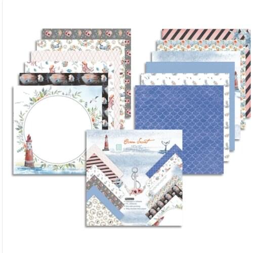 12Inch 24Sheets Ocean Secret Scrapbooking Pads Paper Origami Background Paper DIY Handmade Gift Wrapping Home Deco
