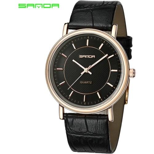 Rose Gold Fashion Male Clock Luxury Brand SANDA Men Quartz Watches Waterproof Man Wrist Watch Simple Designer reloj hombre 2021