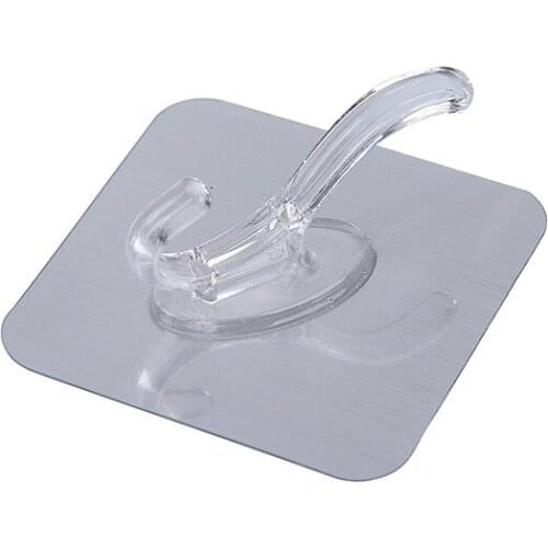 Ten in a bag！3034 transparent hook strong adhesive wall hook traceless hook creative bathroom hanging nail free hook K