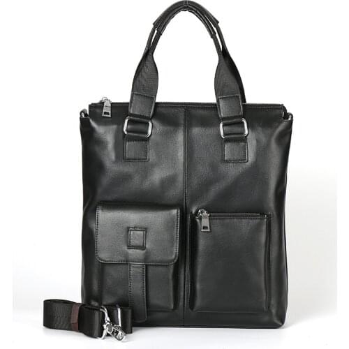 Men Real Genuine Leather Handbag Fashion Business Briefcase 13" Laptop Case Attache Portfolio Tote Male Shoulder Messenger Bag