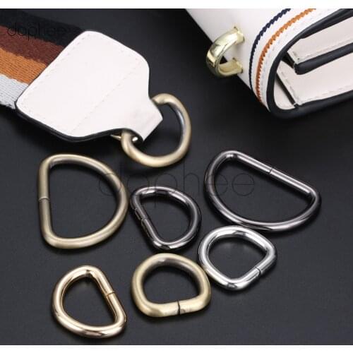 Dophee 10pcs D-Rings 20mm 25mm 38mm webbing strapping bags garment accessory retailing non welded metal flat Dee ring