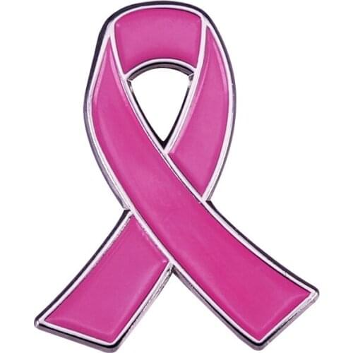 Pink Ribbon Enamel Pin intersect riband Brooch sign and logo Badge Jewelry