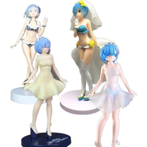 Anime Re Zero Re:life In A Different World Sexy Rem Figure Swimsuit Rem Figura From Zero Rem Figures Wedding Dress Figures Toys
