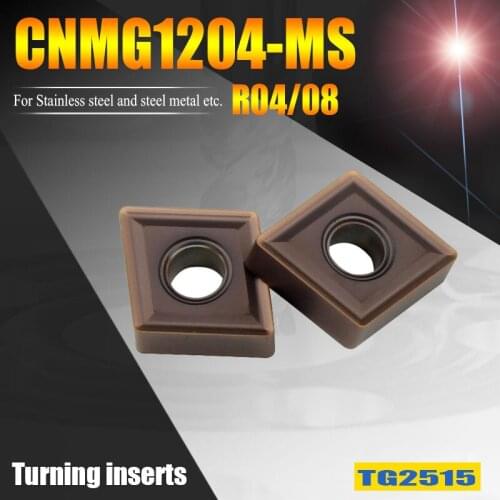 CNMG120408-MS lathe turning tools 80 degree carbide inserts CNMG120404-MS external turning tool cutter for stainless steel metal