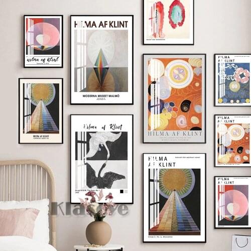 Hilma Af Klint Abstract Exhibition Museum Poster Mysticism Art Prints Canvas Painting Realism Wall Stickers Gallery Home Decor