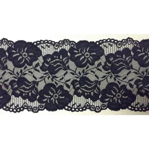 15.5cm exquisite elastic black jacquard lace, soft and elegant black lace trimming,XERY-HES03