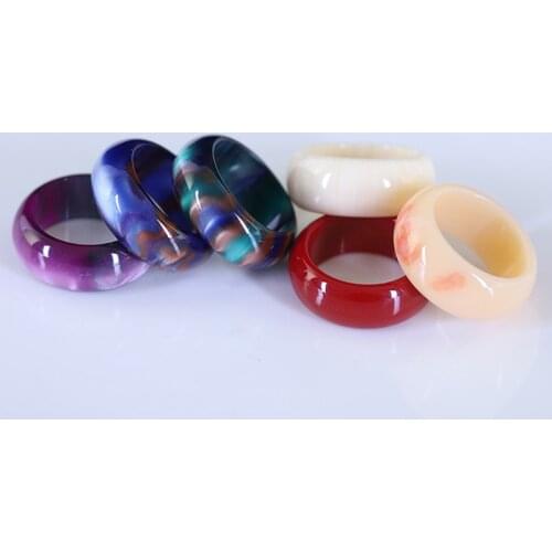 Korea Fashion Vintage Simple Aesthetic Acetate Colorful Acrylic Thick Round For Women Girls Jewelry Accessories Geometric Resin