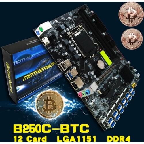 B250C BTC Miner Motherboard LGA 1151 12 PCIE X1 for Miner Cryptocurrency Mining