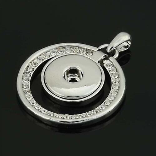 Miasol Double Round Snap Button Charm Pendant Interchangeable DIY Necklace,DIY Necklace For Snap Button Charms Wirstlets