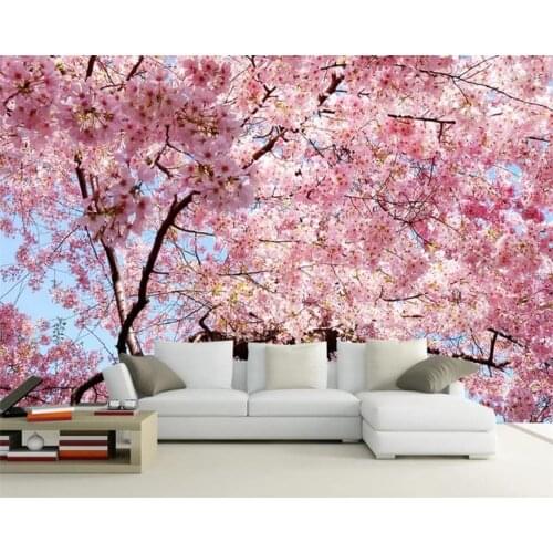 Beibehang 3D photo custom wallpaper mural romantic cherry large mural living room bedroom decorative sofa background wall