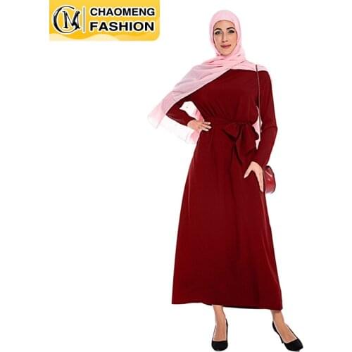 2021 New simples Dresses For Women Vestido de Roupa Ocasional Bege Interior Deslizamento Vestidos de Manga Muslim Casual Women