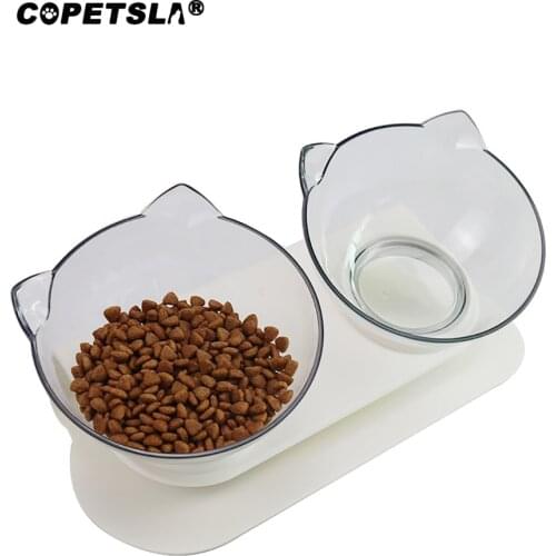 New Non-slip Cat Double Bowls with Raised Stand Pet Food Water Bowls for Cats Dogs Feeders Pet Supplies With Protection Cervical