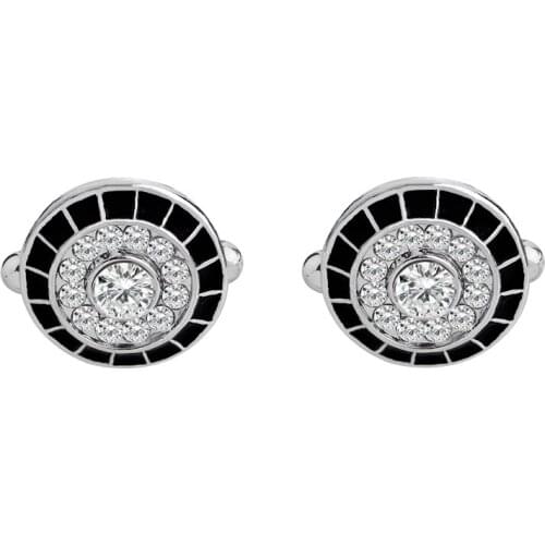 Novelty Luxury Rhinestone Cufflinks for Mens Brand High Quality Crystal Gold Silver Cufflinks Shirt Cuff Links