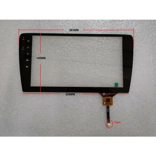 New 10.2 inch capacitance touch screen 283 mm * 145 mm 12 pins for car dvd GPS On-board navigation touch screen