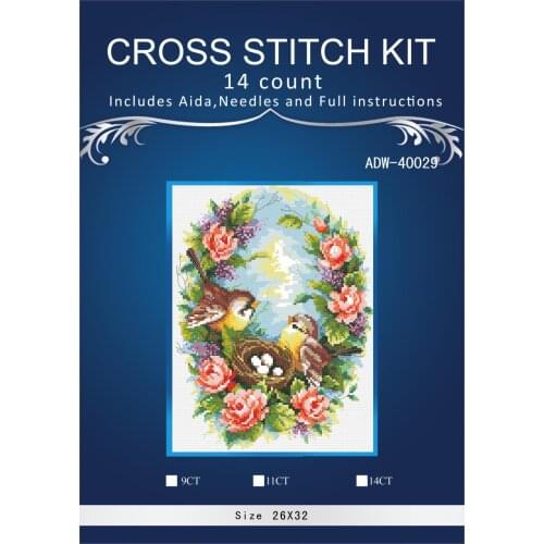 Oneroom Needlework,DIY Cross Stitch,Sets For Embroidery kits,11CT&14CT,Flowers in the nest