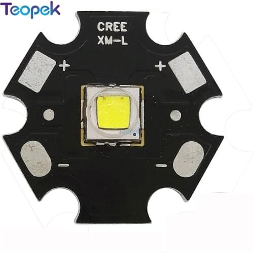 10pcs Cree XLamp XM-L2 XML2 T6 10W Cool White 6500K LED Emitter Beaad Light for flashlight on 12mm 14mm 16mm 20mm PCB