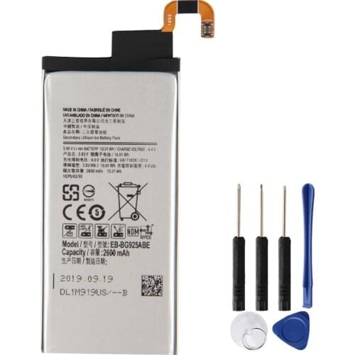 Original Repalcement Phone Battery EB-BG925ABE EB-BG925ABA For Samsung GALAXY S6 Edge G9250 SM-G925l G925F G925L G925K 2600mAh
