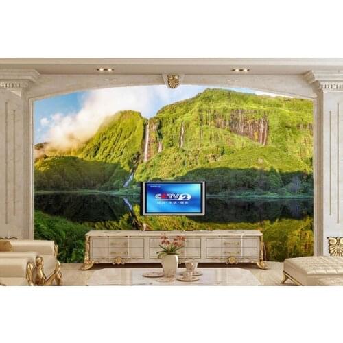 Custom 3D mural,papel de pared, Mountains Lake Waterfalls Nature wallpapers,hotel living room sofa TV wall bedroom 3d wallpaper
