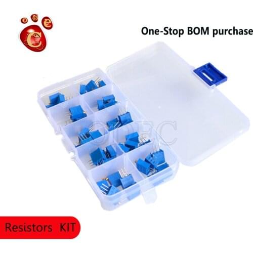 Potentiometer adjustable resistance pack 100Ohm -100K 10 kinds of components pack 3296W 10 kinds of 5 each altogether 50 pieces