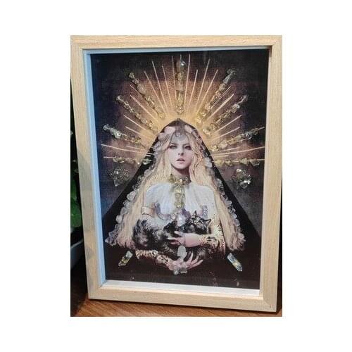 Natural crystal energy painting art painting altar decoration energy infused art meditation figure decorative painting