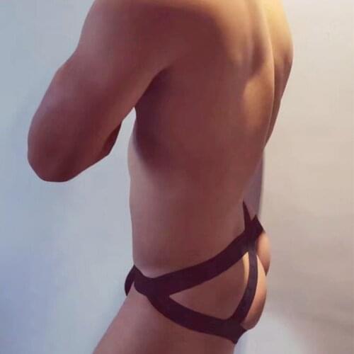 Men Double Sexy g-strings Erotic Gay Adult Jockstrap Pouch Strap Breathable Thongs cotton Underwear