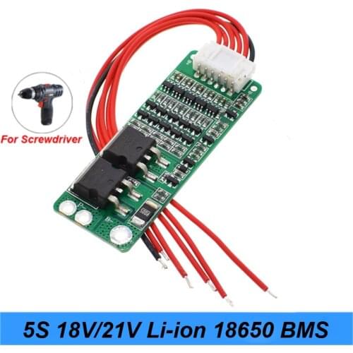 Turmera 18650 21V 5S 15A Lithium Battery BMS 18650 battery screwdriver Charger Protection Board 18V 21V Cell Protection Circuit