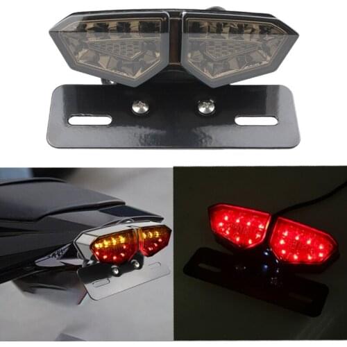 Autocycle License Plate Light Motorcycle Tail Light 12V LED Flasher Running Turn Signal Rear Brake Lights For Custom Motorbike
