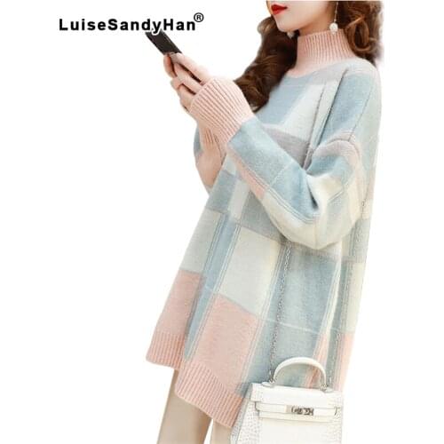 Women Casual Sweater female half-high collar loose mid-length autumn and winter 2020 new bottoming pullover