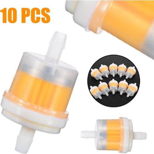 10pcs 1/4" 6-7mm Motorcycle Petrol Gas Fuel Gasoline Oil Filter Motorcycle Moped Scooter Dirt Bike ATV Go Kart Oil Fuel Filter