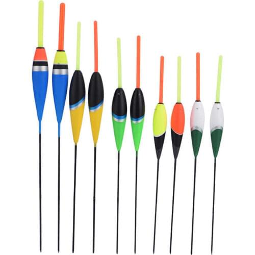 10Pcs Fishing Floats Set Sensitive Fishing Carp Float Colorful Fishing Float Bobbers Saltwater Freshwater Floating Tackle