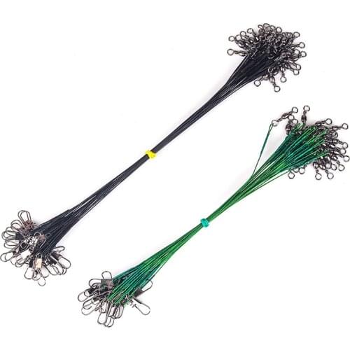 10pcs/ Anti Bite Steel Fishing Line Steel Wire Leader With Swivel Olta Accessory Lead Core Leash Fishing Leader Wire tackle