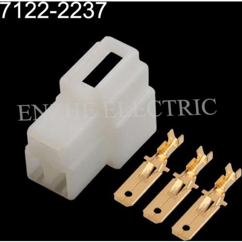 100SET 7122-2237/7123-2237 car female male cable connector socket 3 pin Connector automotive plug include terminal DJ7034-6.3-11