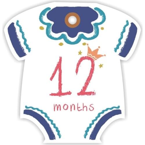 12 Sheets/Set Baby Cute Clothes Monthly Stickers Pregnant Belly Decals Memory Recording Milestone Sticker Scrapbook Photo Growth