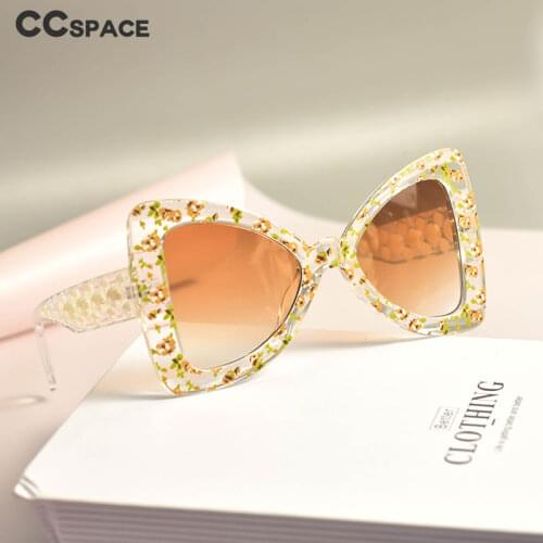 53377 Oversized Cat Eye Pearl Floral Sunglasses Fashion Men Women Shades Uv400 Vintage Glasses