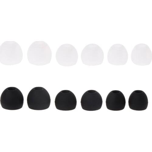 6 Pairs(S/M/L) Soft Silicone Replacement Eartips Earbuds For Earphone Headphone