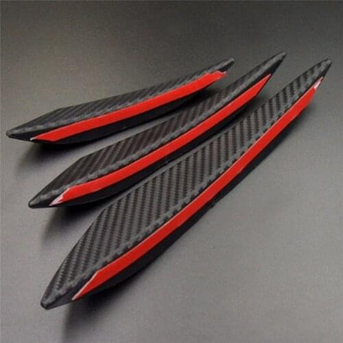 6Pcs Carbon Fiber Style Car Front Bumper Lip Splitter Body Spoiler Canards