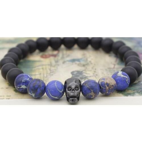 8mm xty423 adjusted Charm Frosted agate Bracelet Stone bead women lapis lazuli Reiki Chakra Buddha Yoga men gift