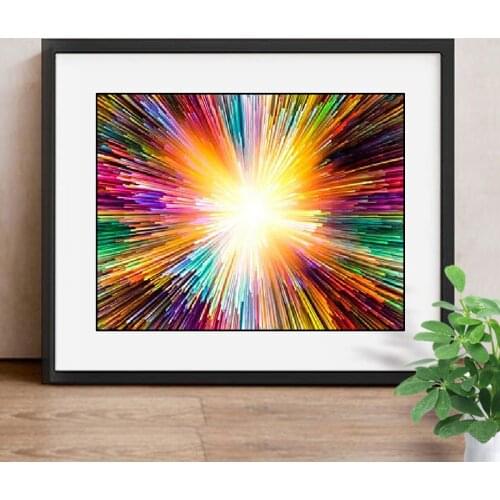 Full Drill Square 5D Diamond Painting Landscape Diamond Embroidery Colourful Light Picture Of Rhinestone Decor Home