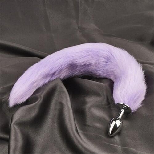 Smooth Fur Metal Stainless Steel Butt Plug Fox Tail Anal Plug BDSM Anal Tail Sex Anus Toy for Women Gay BDSM Adult Cosplay Game