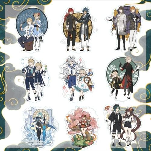 Anime Genshin Impact Barbara Gunnhildr Klee Barbatos Acrylic Figure Stand Display Model Plate Cosplay Desktop Decor Accessories